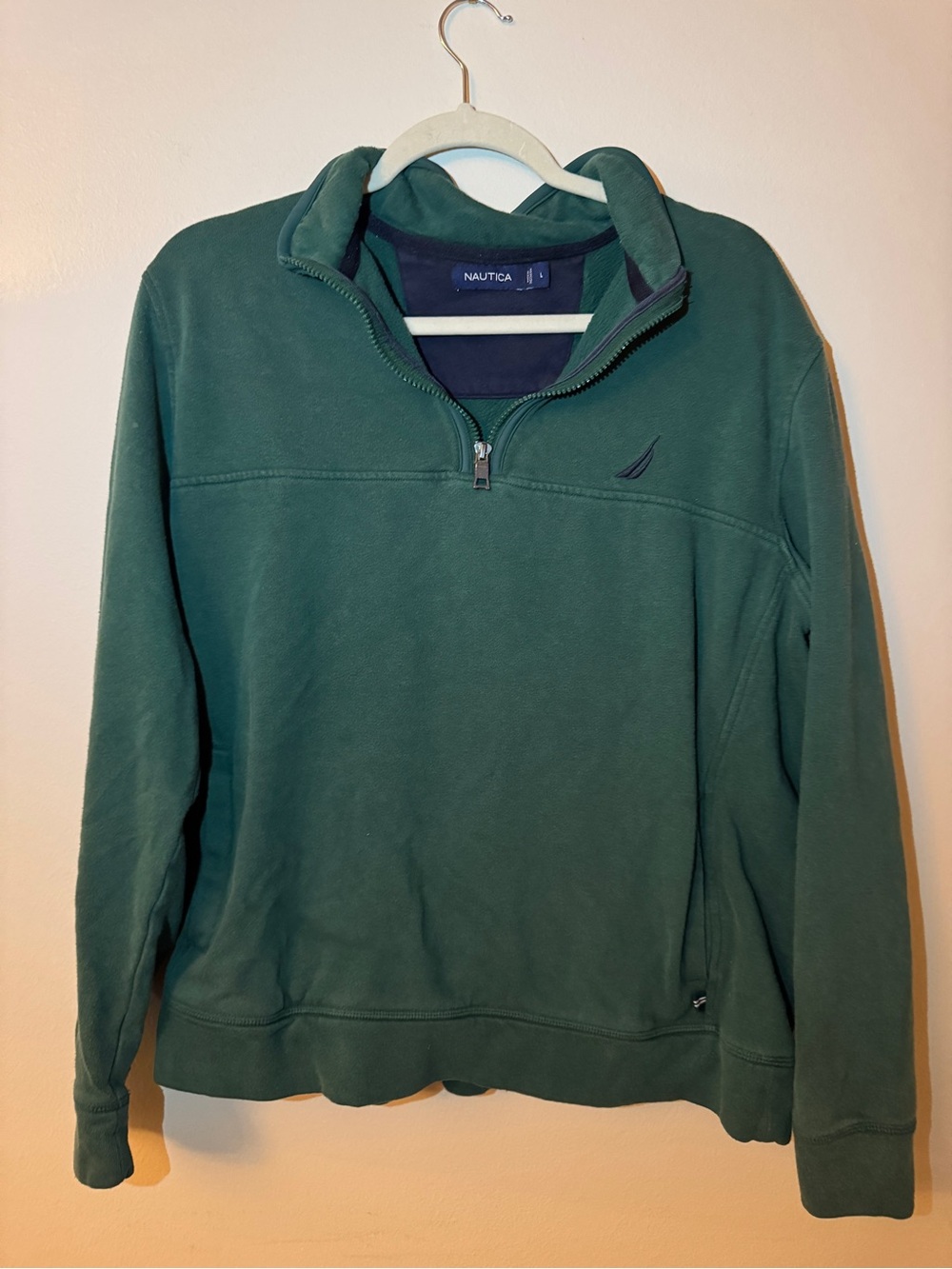 Nautica Men's Dark Green Half-Zip Pullover Sweater